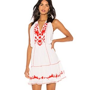 Joie Clemency Dress, Clean White/Salsa, Size L